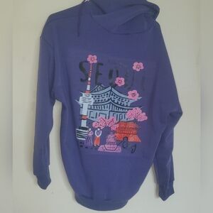 Seoul Korea Purple Graphic Hoodie